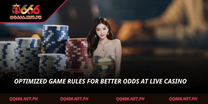 a woman in a dress with a pile of chips