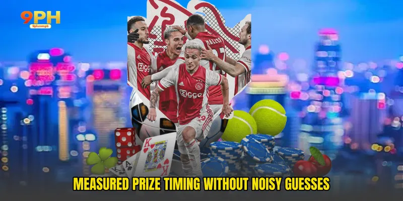 Measured prize timing without noisy guesses